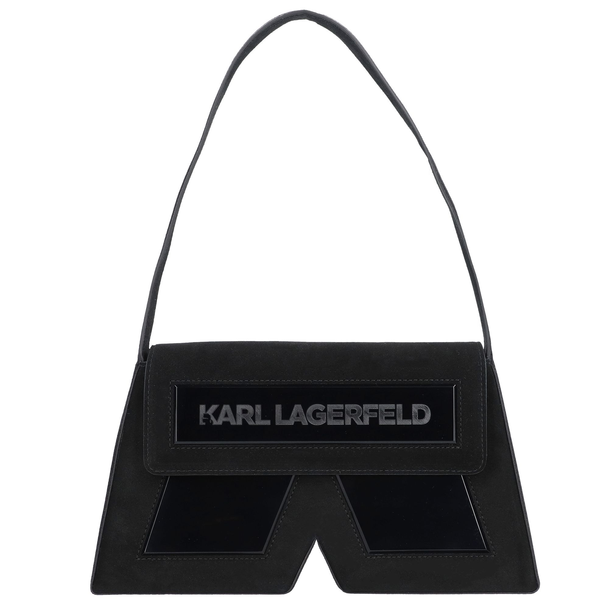 Kabelka na rameno tmavosivá čierna Karl Lagerfeld