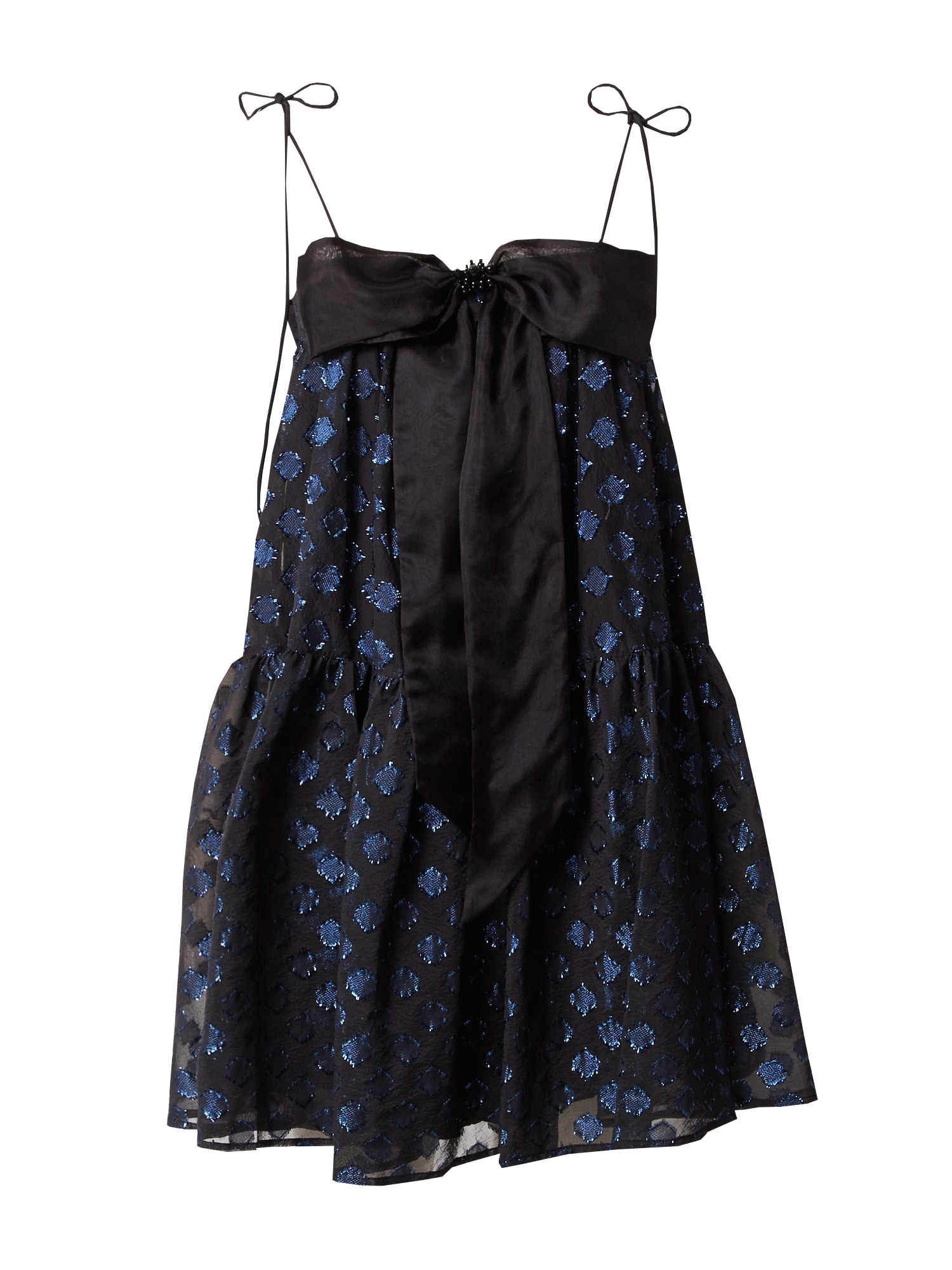 Kokteilové šaty Jindra modrá čierna Custommade