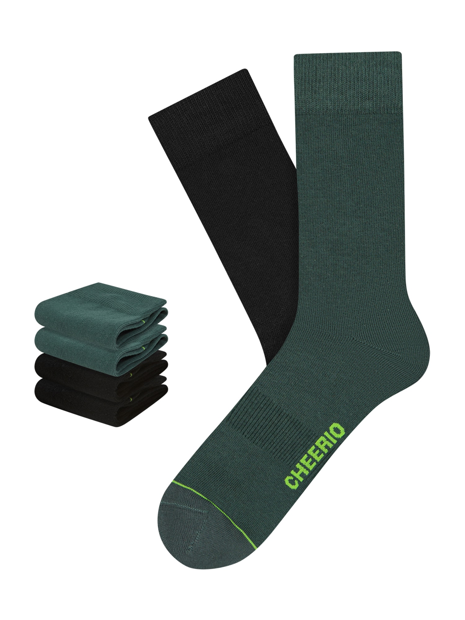CHEERIOx Ponožky Best Friend 4P zelená tmavozelená čierna CHEERIO*