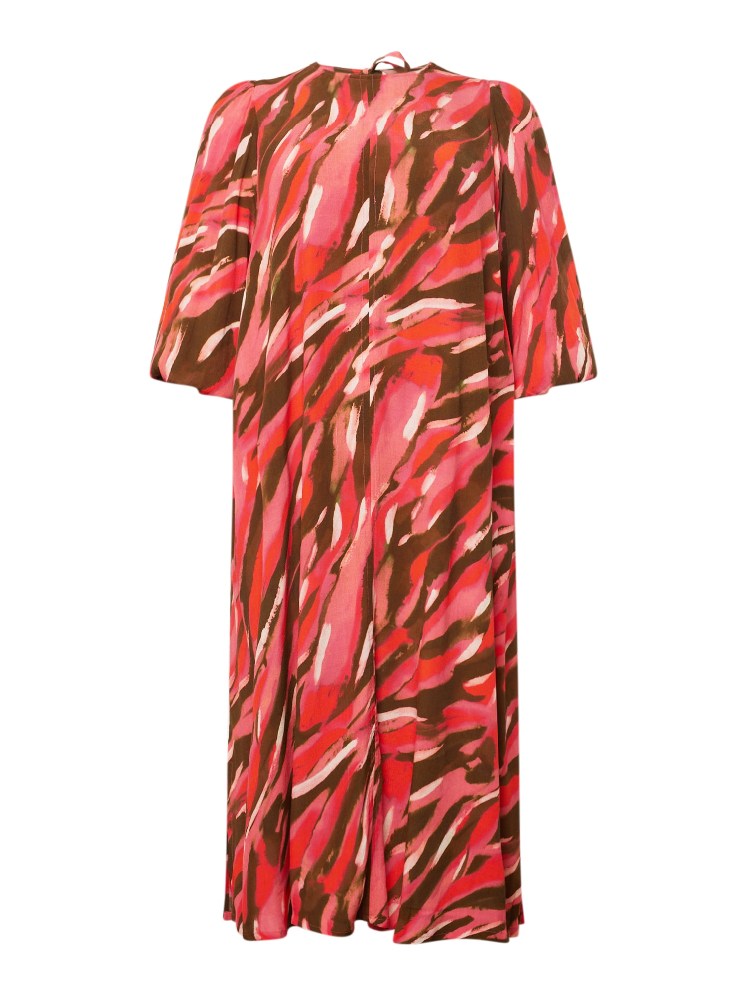 Letné šaty Kaiya hnedá staroružová červená biela Fransa