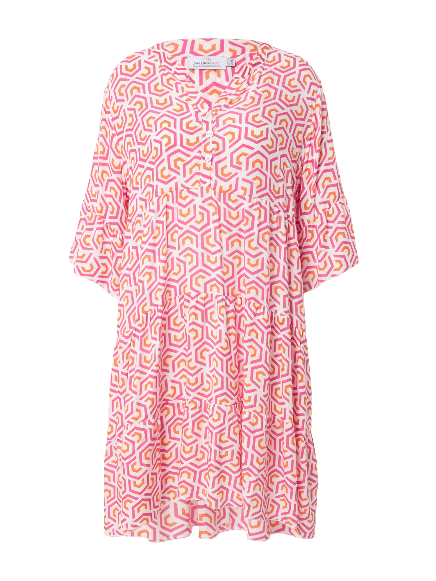 Košeľové šaty Ingrid oranžová ružová biela Zwillingsherz